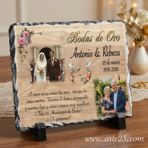 Pizarra de 15x20 centímetros para Aniversario de Boda