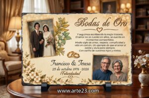 Pizarra para Aniversario de Bodas de Oro, Plata